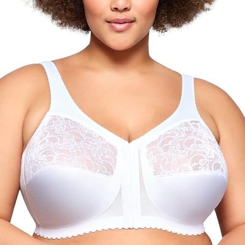 Glamorise Damen Vollfigur-BH, MagicLift, vorne geschlossen, Weiß,115H