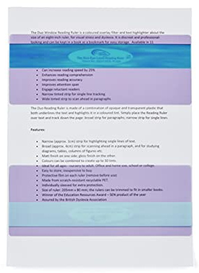 The Original Duo Reading Ruler Overlays - Purple (Pack of 10) by Crossbow Education UK - Dyslexia Aids and Visual Stress Specialists