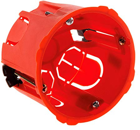 Zenitech - Boîte Placo Ø67 mm P50 mm - Pour Appareillage Électrique à Vis et Griffes - encastrable dans Murs en Plaque de Plâtre - Haute Résistance au Feu 850° - Vis Incluses - Rouge