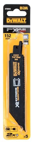DEWALT FlexVolt XR Metal Reciprocating Blade 152mm 14/18 TPI Pack of 5