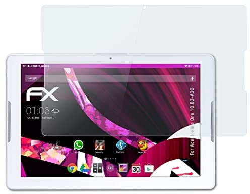 atFoliX Plastic Glass Protective Film compatible with Acer Iconia One 10 B3-A30, 9H Hybrid-Glass FX Screen Protector