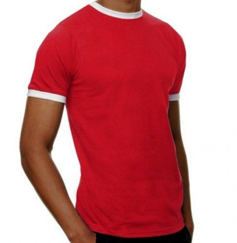 Coole-Fun-T-Shirts Contrast - T-Shirt - Ringer rot/Weiss, Gr.S