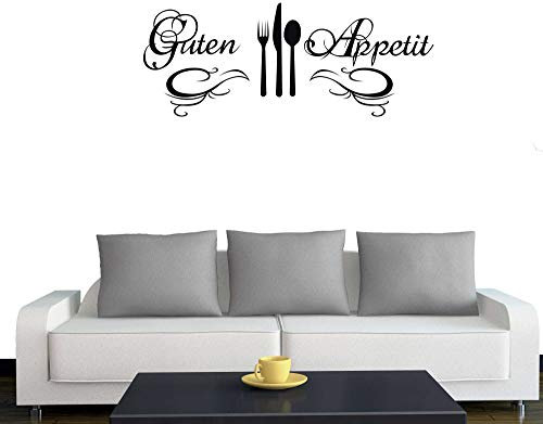A572 Wandtattoo Guten Appetit 90cm x 35cm schwarz (erh. in 40 Farben und 3 Größen)