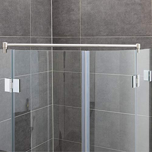 Stabilisationsstange für Eck-Duschen, Haltestange Glas-Glas, Stabilisator Runddusche (150cm, Edelstahl)