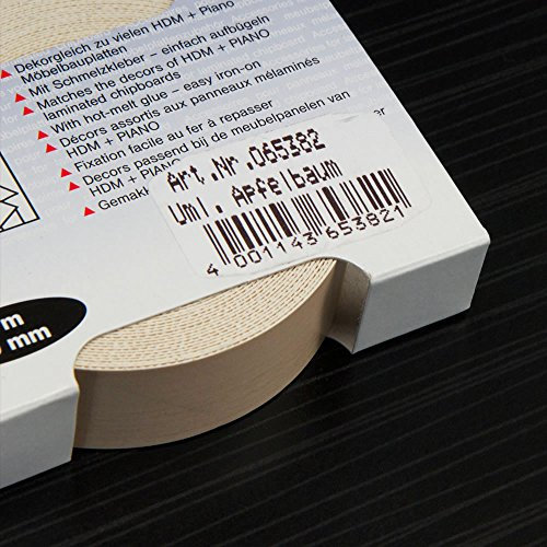 Kantenumleimer für Möbelbauplatten und Regalbretter Apfelbaum 5 m x 20 mm