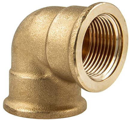 tecuro 90° Messing Winkel mit beidseitig Innengewinde Rp 1 1/2 Zoll für Trinkwasserinstallation Messing blank CW617N