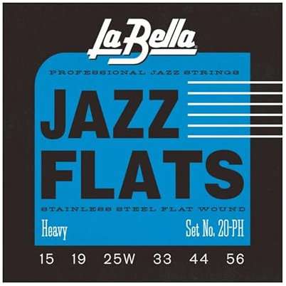 La Bella Strings »JAZZ FLATS - 20-PH - FLATWOUND - ELECTRIC GUITAR« Saiten für E-Gitarre - Stainless Steel - Heavy: 015-056