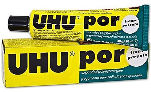 UHU POR Lot de 4 tubes de colle pour le depron et le polystyrène expansé 40 g/50 ml