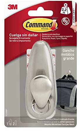 Command FC13-BN Gancho, Grande, Níquel Cepillado, L