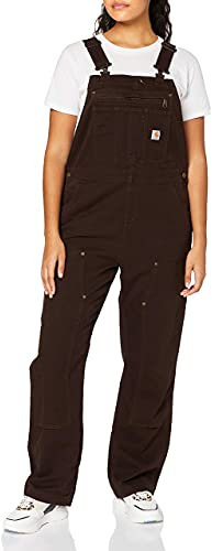 Carhartt, Salopette Rugged Flex® in cotone canvas, Loose Fit Donna, Marrone scuro, XS