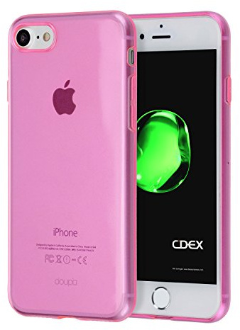 doupi UltraSlim Hülle kompatibel für iPhone SE (2020) / iPhone 8/7 (4,7 Zoll), Ultra Dünn Clear Farbe TPU Glatte rutschfeste Handyhülle Cover Bumper Soft Case Design Schutzhülle, pink
