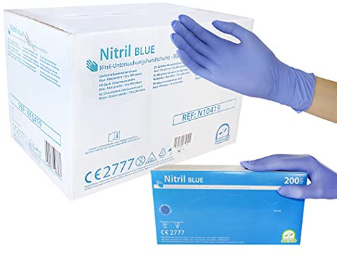 Medi-Inn Nitril blue Einmalhandschuhe Big Box puderfrei blau (10 x 200 = 2000 Stück, Größe M)