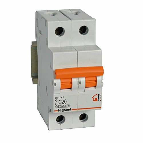 Interruptor magnetotermico para vivienda Legrand 419936RX3 2 polos 6KA20A