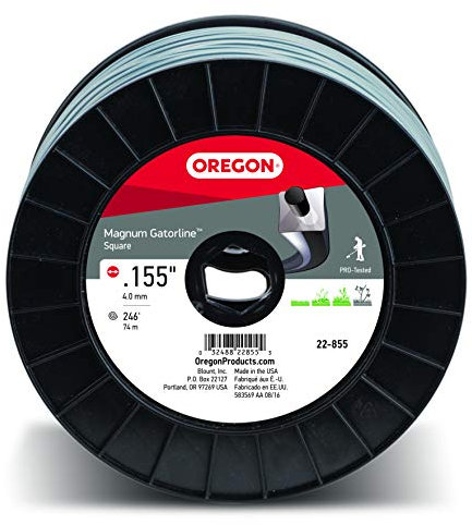 Oregon Magnum Gatorline 22-855 - Filo per decespugliatore Quadrato, Diametro 1,4 cm, Bobina da 1,4 kg, Grigio, 75 m