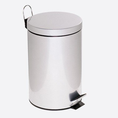 Abfallsammler Treteimer 12 Liter, mit Deckel, Inhalt 12 Liter, Ø 25cm, silber