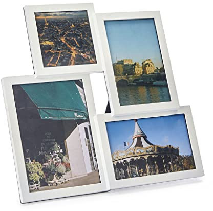 Balvi P/foto Isernia Colore bianca Capacità: 4 foto Portafoto da appoggio Plastica 30x30 cm