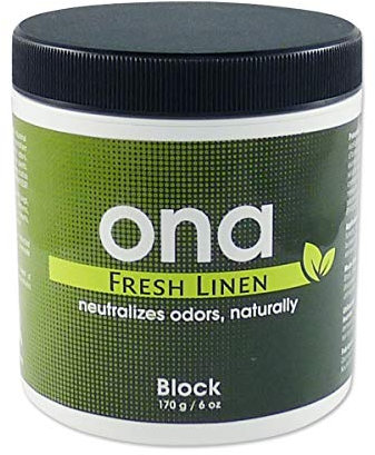 ONA Fragancia Block Fresh Linen, eliminador de olores, neutraliza los olores de Forma Segura, Natural y Permanente, 170 g