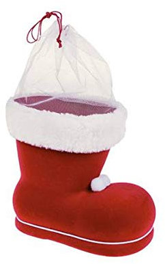 NoNo Deko Weihnachtsstiefel beflockt 15cm, Weihnachtsmann Stiefel
