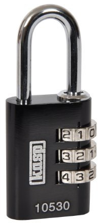 Kasp K10520 Cadenas à combinaison aluminium 20 mm Noir
