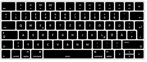 MiNGFi Silikon Deutsche QWERTZ Tastaturschutz für Apple Magic Keyboard A1644 (2015-2016) EU/ISO Tastaturlayout - Schwarz
