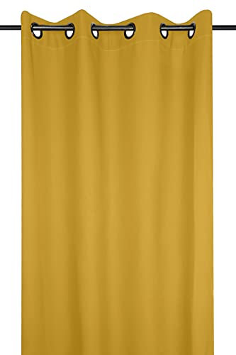 Lovely Casa R64689021 Nelson Vorhang mit Ösen, Polyester, 135 x 240 cm, Gelb