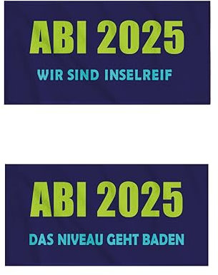 jilda-tex Abistrandtuch 90x180 cm Abihandtuch Strandtuch Strandtuch Abi 2025 Abitur (Wir sind inselreif blau)