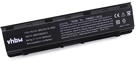 vhbw Akku Ersatz für Toshiba PABAS272, PABAS273, PA5110U-1BRS, PABAS271 für Notebook (6600 mAh, 10,8 V, Li-Ion)