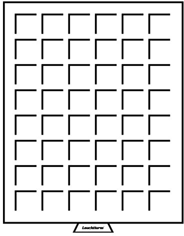 Leuchtturm 322045 Monedero 30 x 30 mm - 48 Compartimentos Cuadrados para Monedas y Tapa de champán - Color Humo