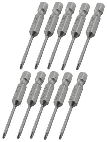 10Pcs 1/4 Hex 50mm Length 2mm Phillips PH00 Magnetic Screwdriver Bits