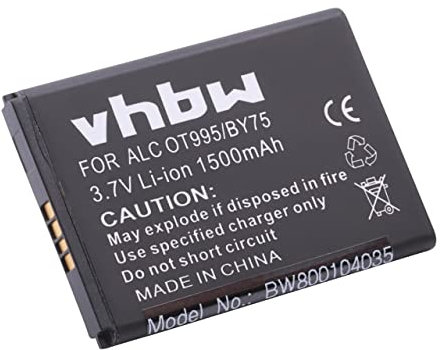 vhbw 1x Batterie Compatible avec Alcatel One Touch OT-996, OT-993D, OT-995 Ultra, OT-993, OT-995 téléphone Portable (1500mAh, 3,7V, Li-ION)