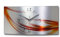 Kreative Feder 3D Designer-Wanduhr Abstrakt Rot aus gebürstetem Aluminium in Zwei Größen mit leisem Uhrwerk