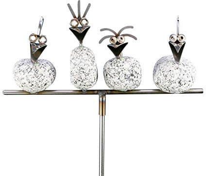 Gebrüder Lomprich Steinvogelvierlinge am Stab SV 481, Höhe ca. 95 cm