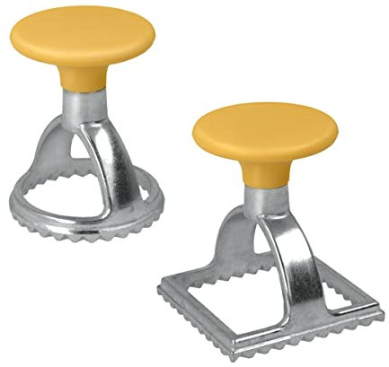 Metaltex 252326080 Ravioliausstecher rund mit quadratisch, 2er Set
