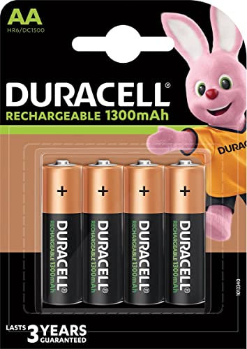 DURACELL Lot de 2 Blisters de 4 Batterie NiMH RECHARGEABLE Mignon AA (HR06) 1300mAh