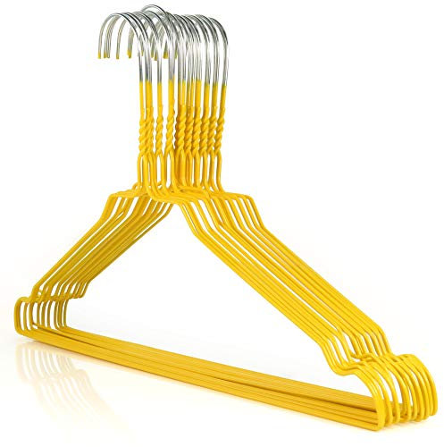 HANGERWORLD 20 Grucce Appendiabiti 40cm in Metallo Cromato Giallo Salvaspazio per Casa e Lavanderia