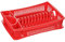 WELLGRO Abtropfgestell - Abtropfgitter - Geschirr Abtropfkorb - Abtropfständer - Abtropfschale - Geschirrabtropfständer - MADE IN EUROPE, Farbe:Rot
