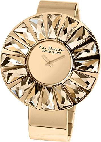 JACQUES LEMANS Damenuhr La Passion LP-120 massiv Edelstahl ip-Gold LP-120C