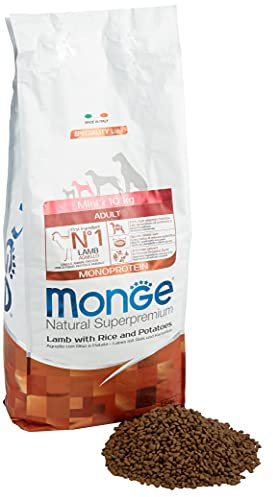 Monge Natural Superpremium Monoprotein* Adult Lamb with Rice and Potatoes, Trockenfutter für Hunde (Futter aus Lamm, Reis und Kartoffeln, optimale Verdaulichkeit, ohne Zusatz von Farbstoffen, 7,5 kg)