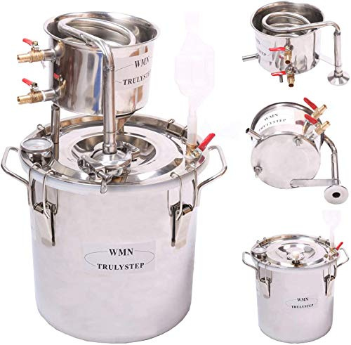 Fayelong New DIY Home Distiller Distillation Temperature Heating Coil Water Alcohol Wine Essential Oils Complete Beer Kit 20 L Litri Stainless Steel
