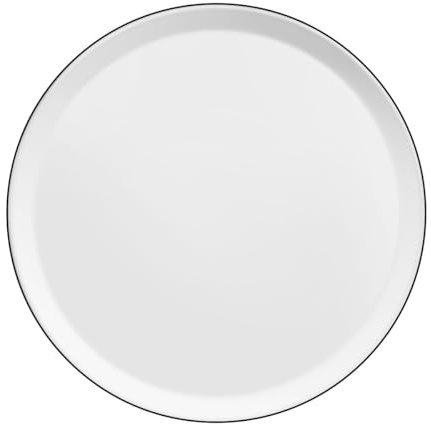Médard de Noblat - Assiette plate - D27 cm - Yaka - Porcelaine - Lot de 6 - Blanc et Noir
