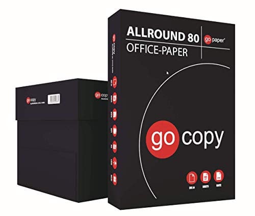 gocopy 2.500 Blatt Kopierpapier ALLROUND DIN A4 80g/m²holzfrei hochweiß FSC EU-ECOLABEL (5x 500 Blatt)