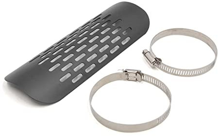 sourcingmap 7.2 Inch Long Motorcycle Cruiser Chopper Exhaust Muffler Pipe Heat Shield Cover Heel Guard Black