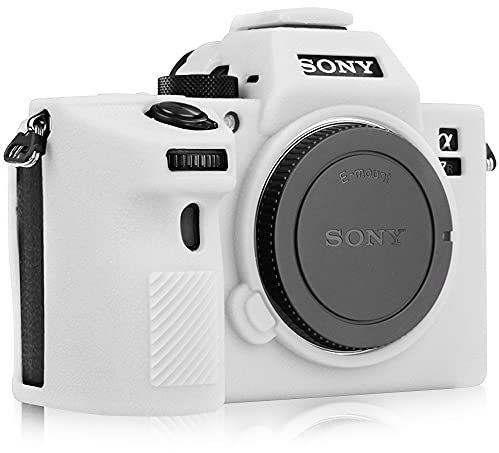 STSEETOP Camera Case Compatible with Sony A7III A7RIII Sony ILCE-7RIII A73 A7R3 - Protective Silicone DSLR Skin Cover, Detachable Cage, Shockproof, Dustproof(White)