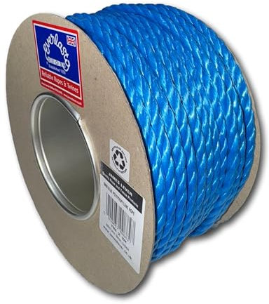 50M TRADE REELS EVERLASTO BLUE POLYPROPYLENE POLY ROPE 6MM 8MM 10MM 12MM 14MM (8MM)