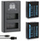 Blumax 2X Akku 1140mAh für Fujifilm NP-W126s/NP-W126 + Slim Dual-Ladegerät USB für Fujifilm XT-3 XT3 XT-200 X-A7 XA7 X-T1-X-T10-X-Pro1-X-E1-X-E2-X-M1-X-A1-X-A2-X-Pro2-X-ES2-X-A3 HS50EXR