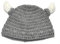 Bongles Baby Viking Wollmütze Woll Bull Horn Crochet Beard Beanie Mütze Handgemachte Gestrickte Mütze (grau)