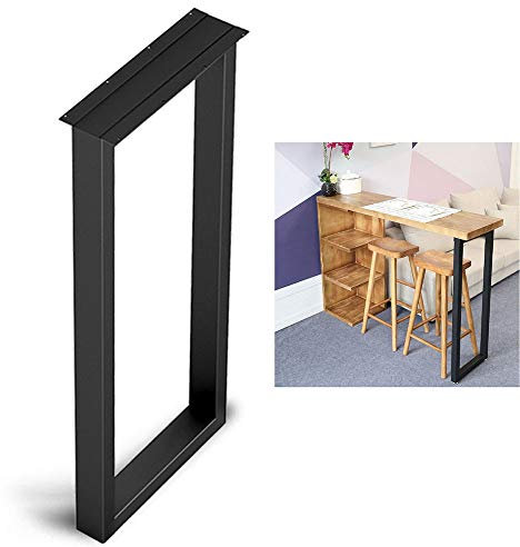 ZH-1 Pieds de Bureau industriels en métal, Pied Table de Bar, Base de Support de Table rectangulaire, avec Coussin de Pieds antidérapant réglable, Largeur 30/40 / 50cm, Hauteur 70 / 100cm, 1PCS