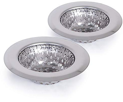 PlumBoss E1035 - Canasta de baño de repuesto para lavabos, lavadero, caravana y lavabo, colador, colador, paquete de 2, cromada