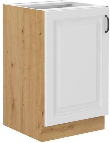 Spülenschrank 50 cm Stilo Weiß + Eiche Artisan Küchenzeile Küchenblock Küche