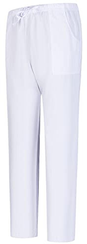 MISEMIYA - Arbeitshosen Unisex ELASTISCHE Taille UNIFORM KLINIK Krankenhaus Reinigung TIERARZT Gesundheit GASTGEWERBE - BZ-6802 - Medium, Weiß 68